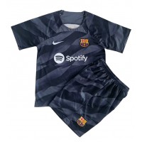 Koszulka piłkarska Barcelona Bramkarska Strój wyjazdowy dla dzieci 2023-24 tanio Krótki Rękaw (+ Krótkie spodenki)